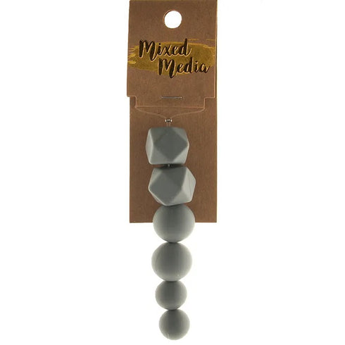 Hexagon and Round Silicone Beads (available in 7 colours)